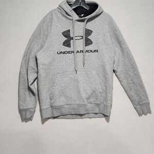 Under Armour Men's Size Large Fitted Coldgear Gray Athletic Hoodie Sweatshirt